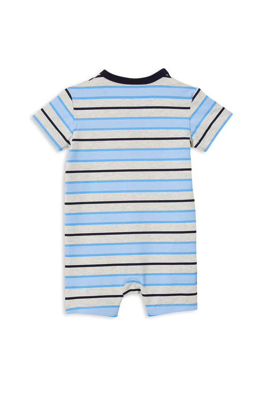 Blue Stripe Henley Romper