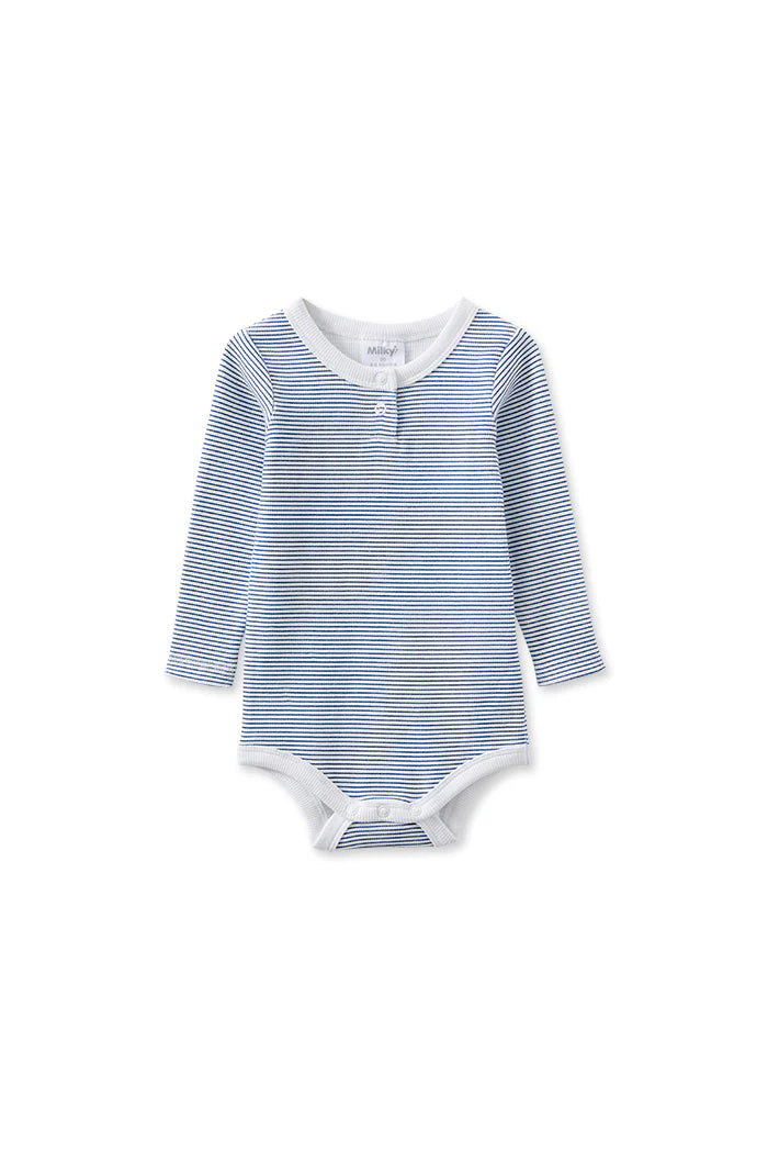 W25 Boys Blue Stripe Bubbysuit