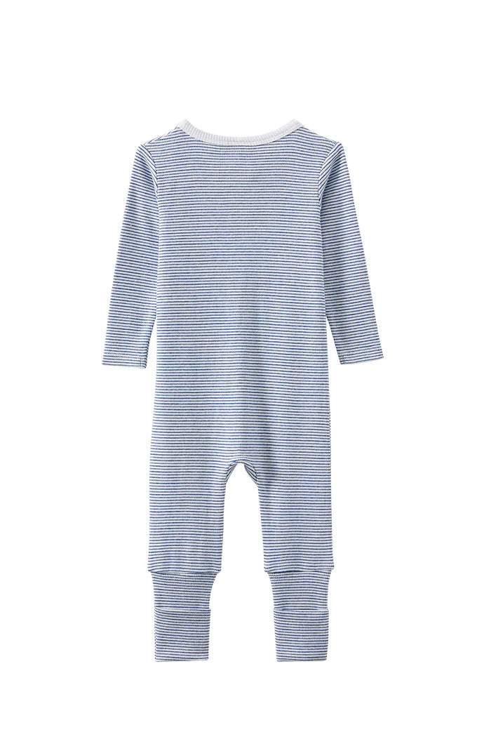 W25 Boys Blue Stripe Zip Romper