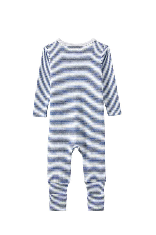 W25 Boys Blue Stripe Zip Romper