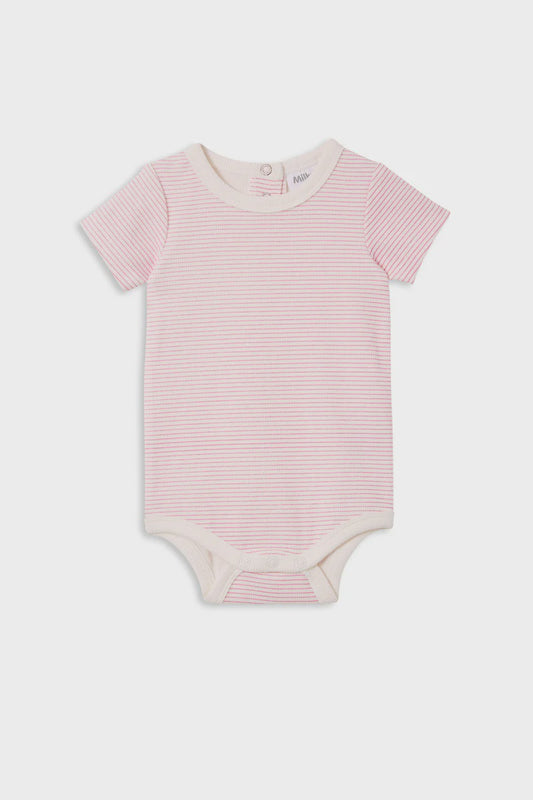 Pink Stripe Rib Bubbysuit