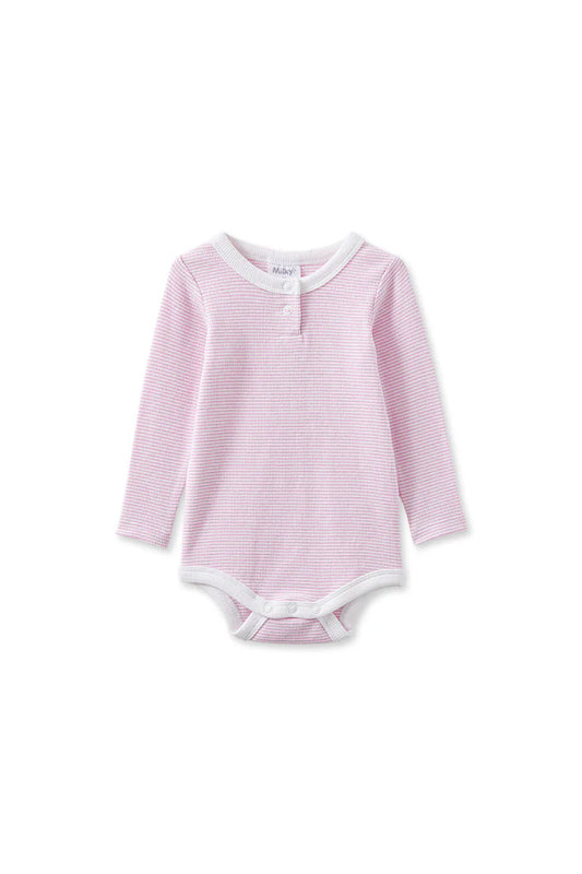 W25 Girls Pink Stripe Bubbysuit