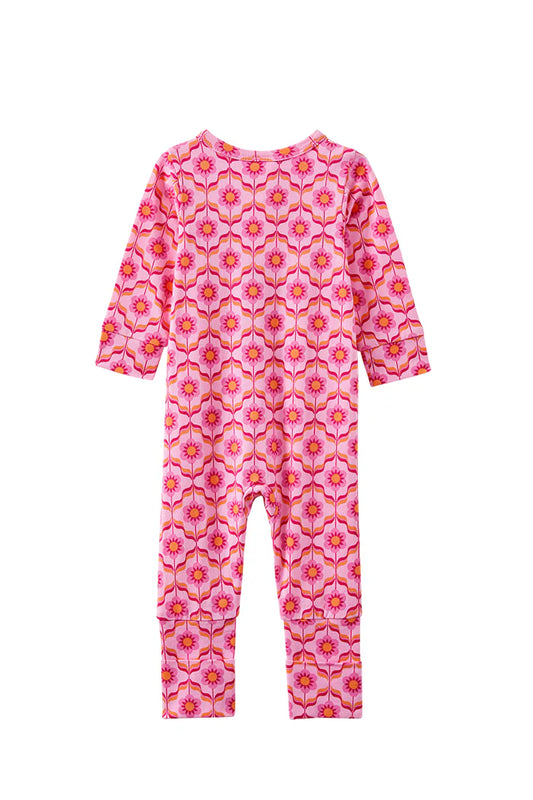 W25 Girls Bubblegum Retro Zip Romper