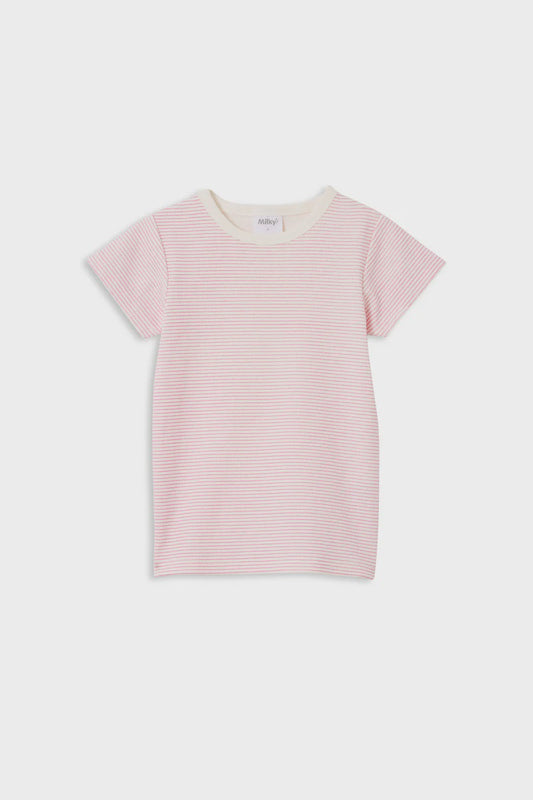 Pink Stripe Rib Tee