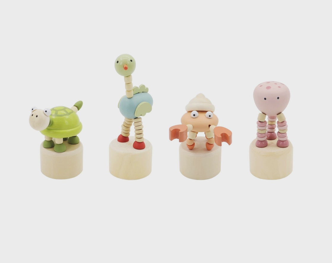 Wooden Sea Animal Press Toys