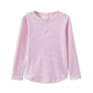 W25 Girls Pink Stripe Henley