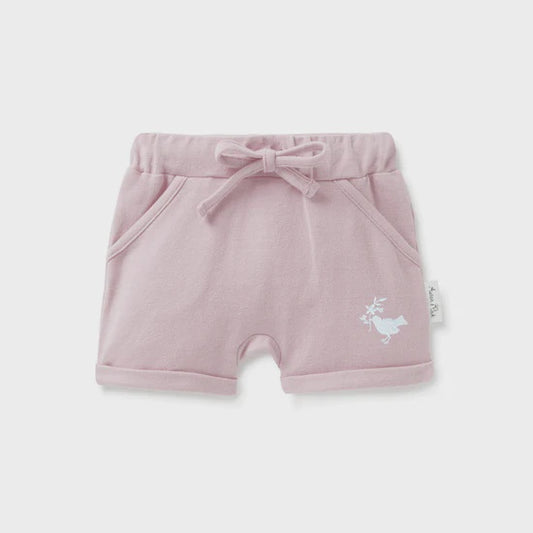 Pink Chambray Shorts