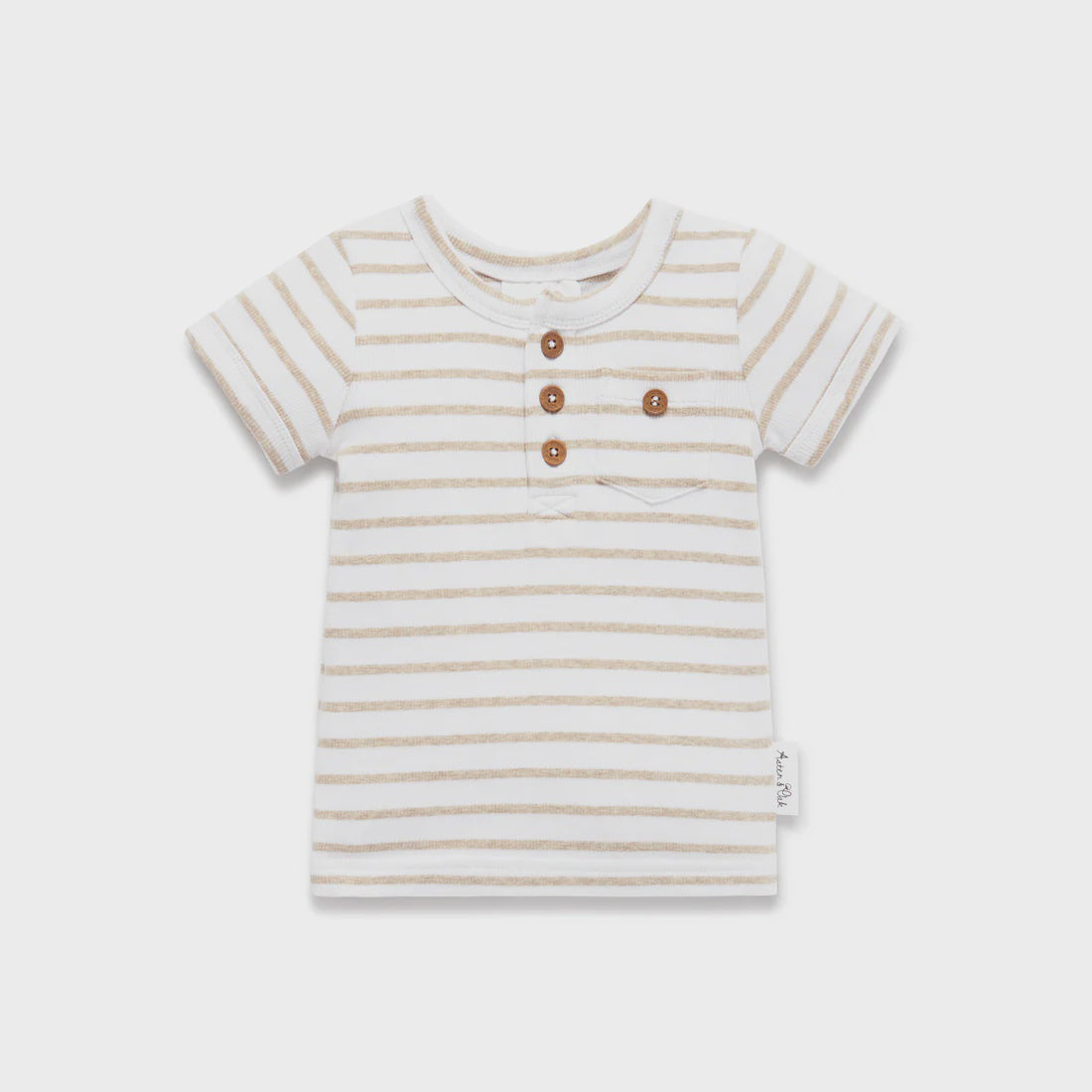 Stripe Rib Henley Top