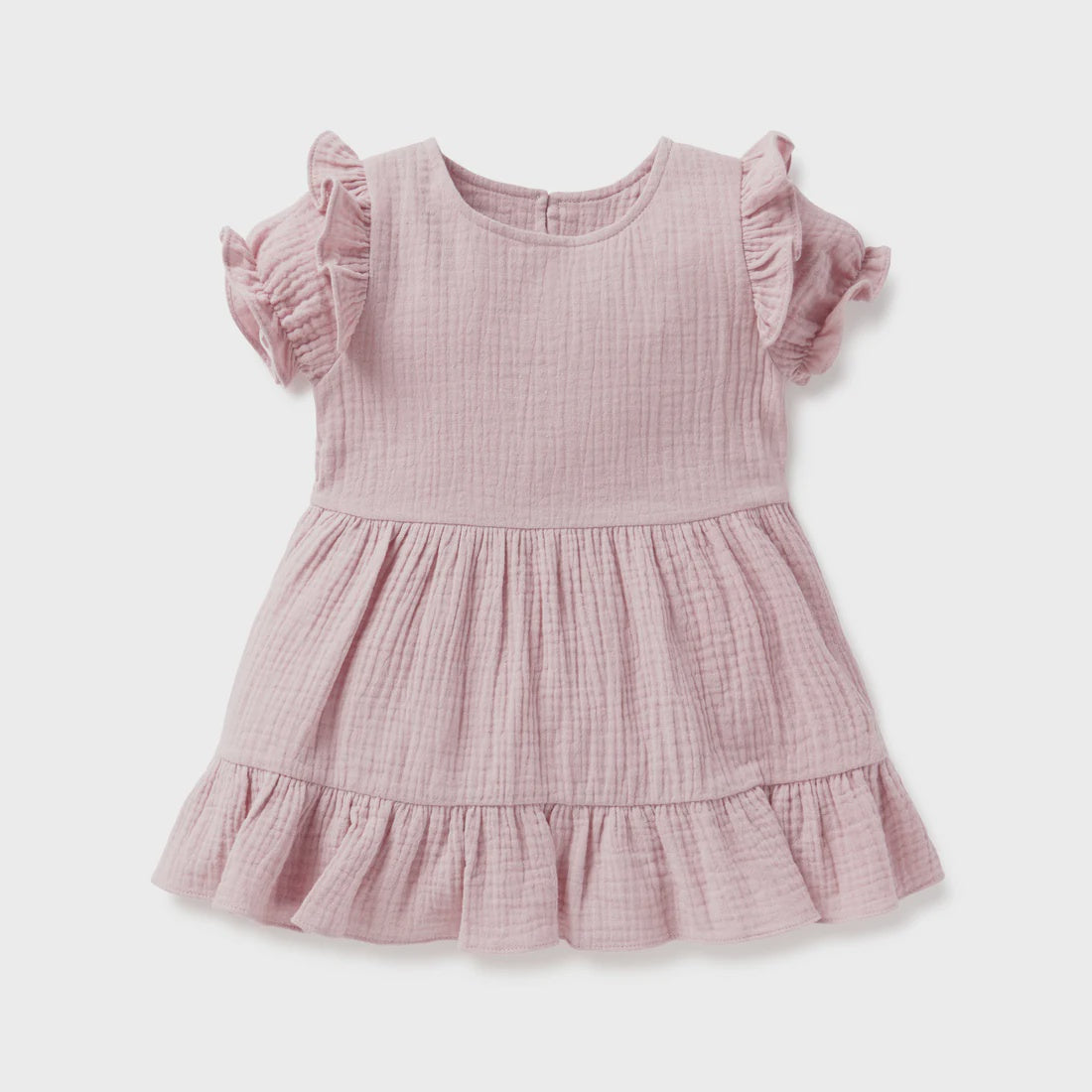 Pink Muslin Ruffle Dress