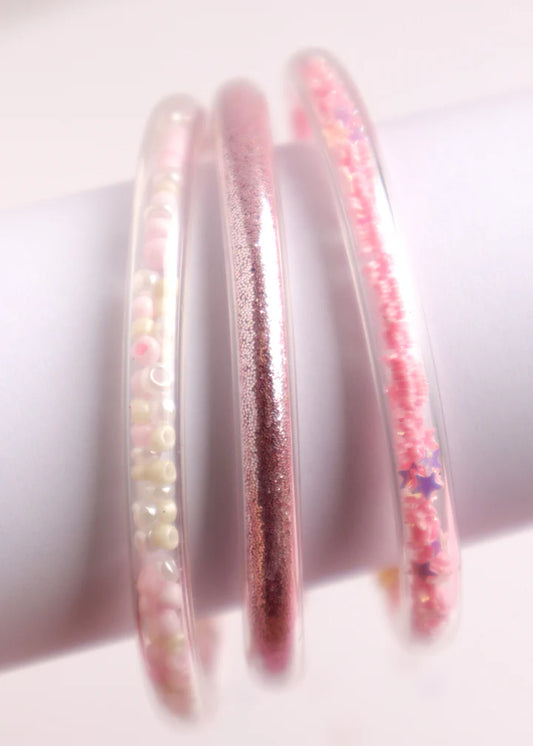 Pink Glitter Elastic Bracelets