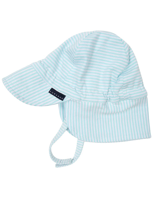 Baby bundle legionnaire hat - mint/white stripe