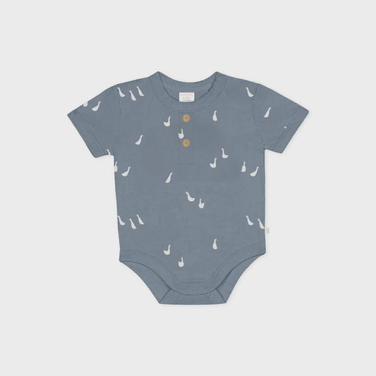 Henley bodysuit - geese