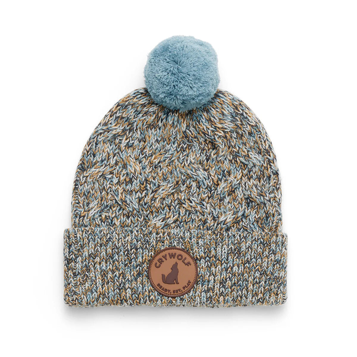 Pom Pom Beanie - blue speckle