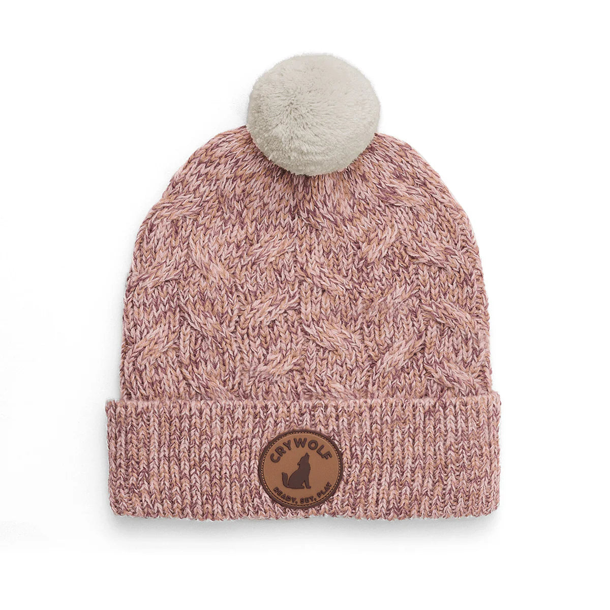 Pom Pom beanie Mauve speckle