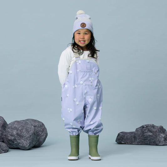 Rain overalls - Floral Periwinkle