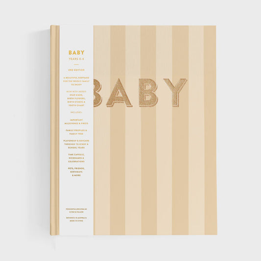 Baby Book Coffee Stripe