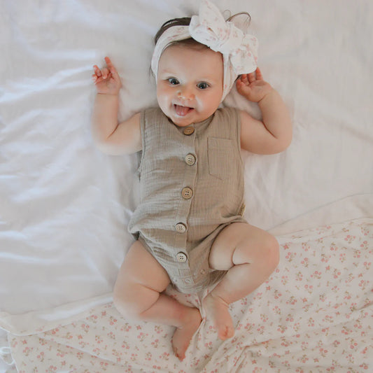 Sand Muslin Bubble Romper