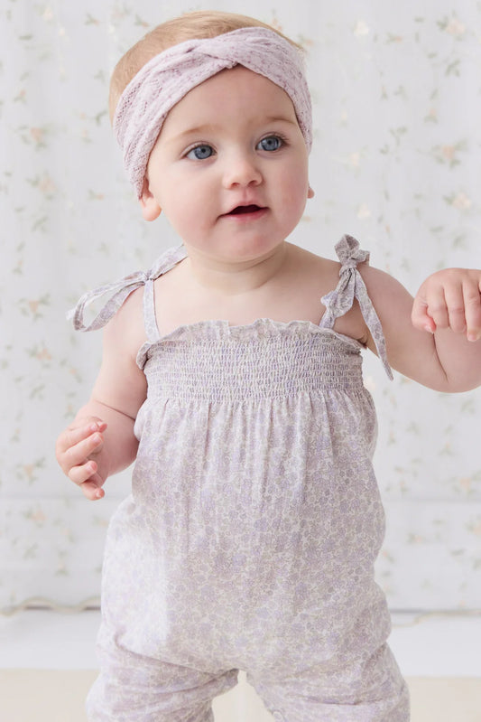 Organic Cotton Summer Playsuit - Chloe Lavender