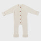 Ribbed Button Front Baby Onesie - Buttermilk