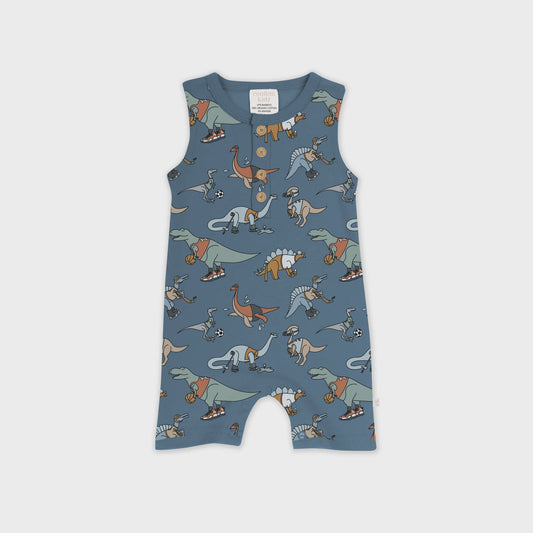 Sleeveless romper - sporty dinos