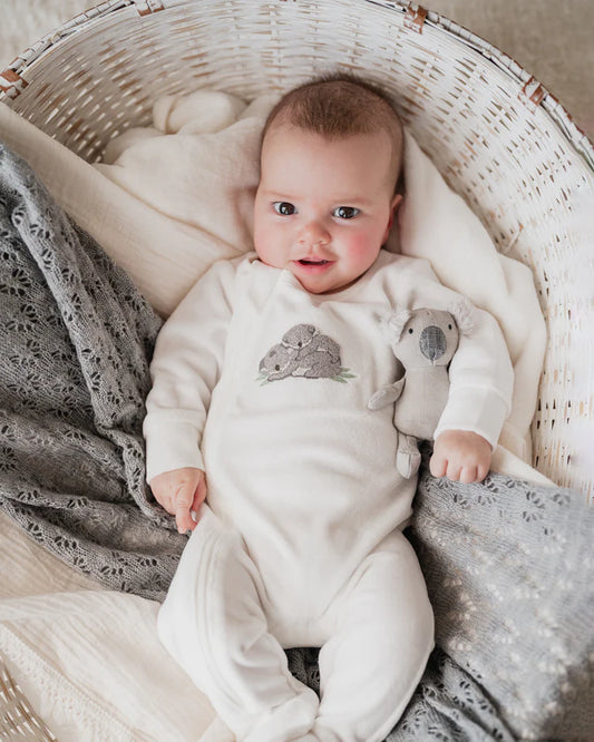 BAILEY KOALA VELOUR ONESIE