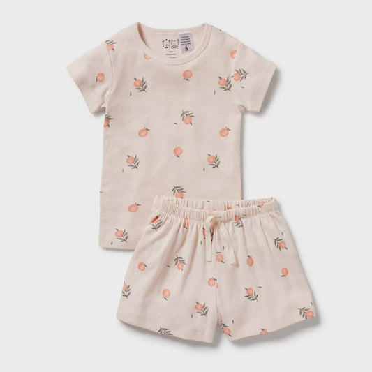 Peaches Organic Pointelle Short Sleeved Pyjamas