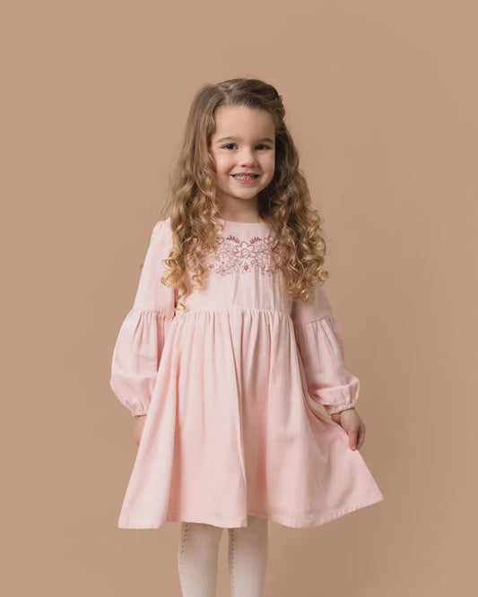 PIPER LS DRESS W EMB. 3-7 YRS