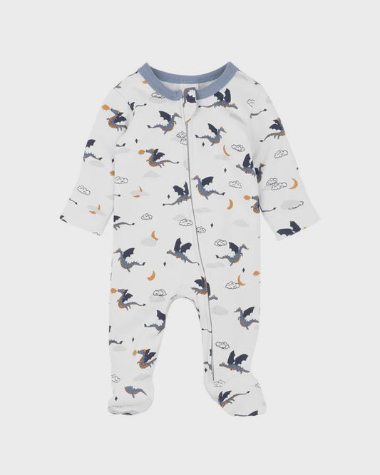 NINO PRINT LS ZIP ONESIE