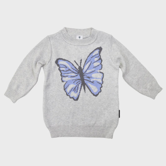 BUTTERFLY KNIT SWEATER MICROCHIP | GREY