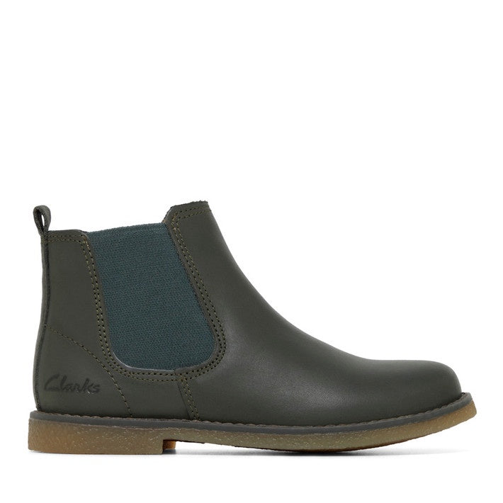 CHELSEA II JNR DARK OLIVE LEATHER