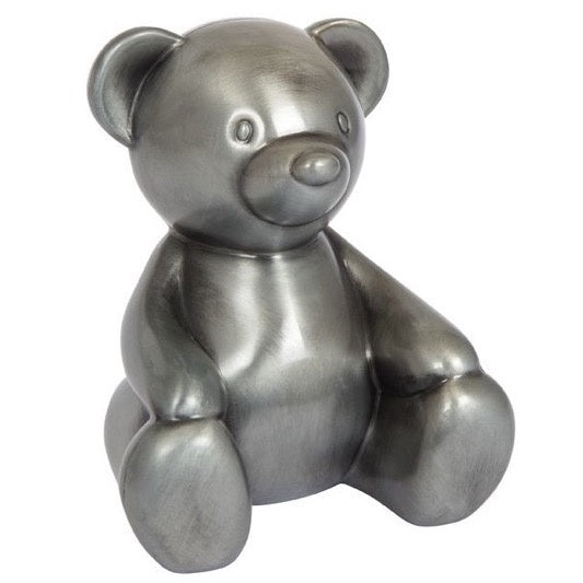 PEWTER EDWARD BEAR MONEY BOX