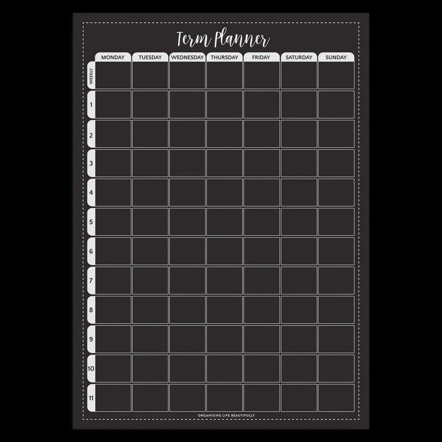 Magnet | School Term Planner - Classic Black (A3)