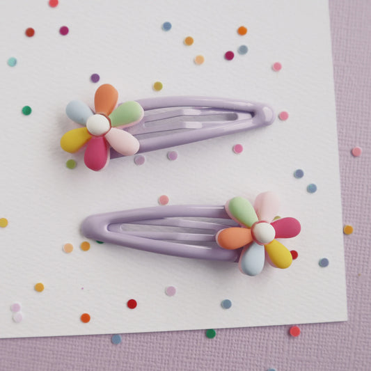 Rainbow Petal Clip Set