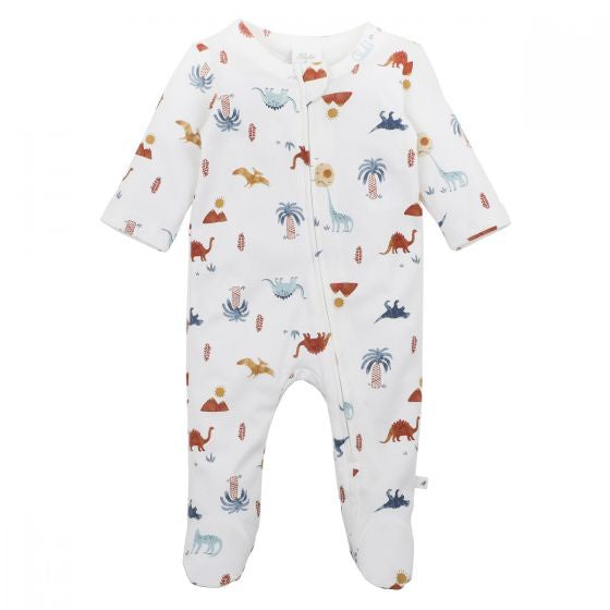 DINO ORGANIC LONG SLEEVE ROMPER