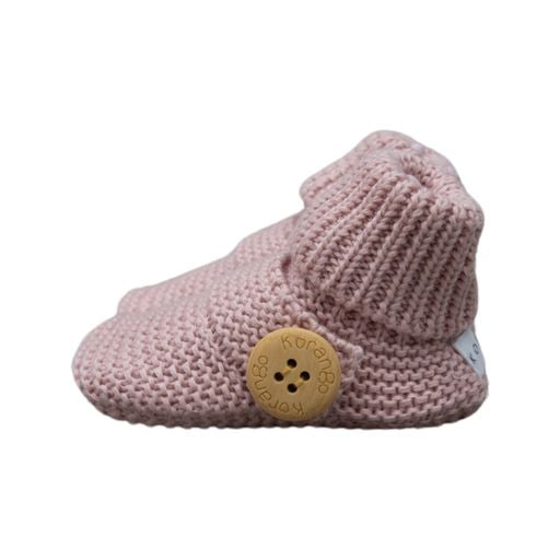 Knitted Button Bootie Dusty Pink