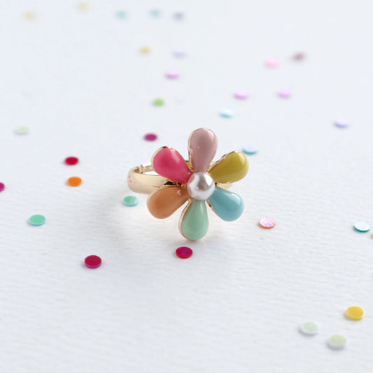 Rainbow Petal Ring (adjustable)