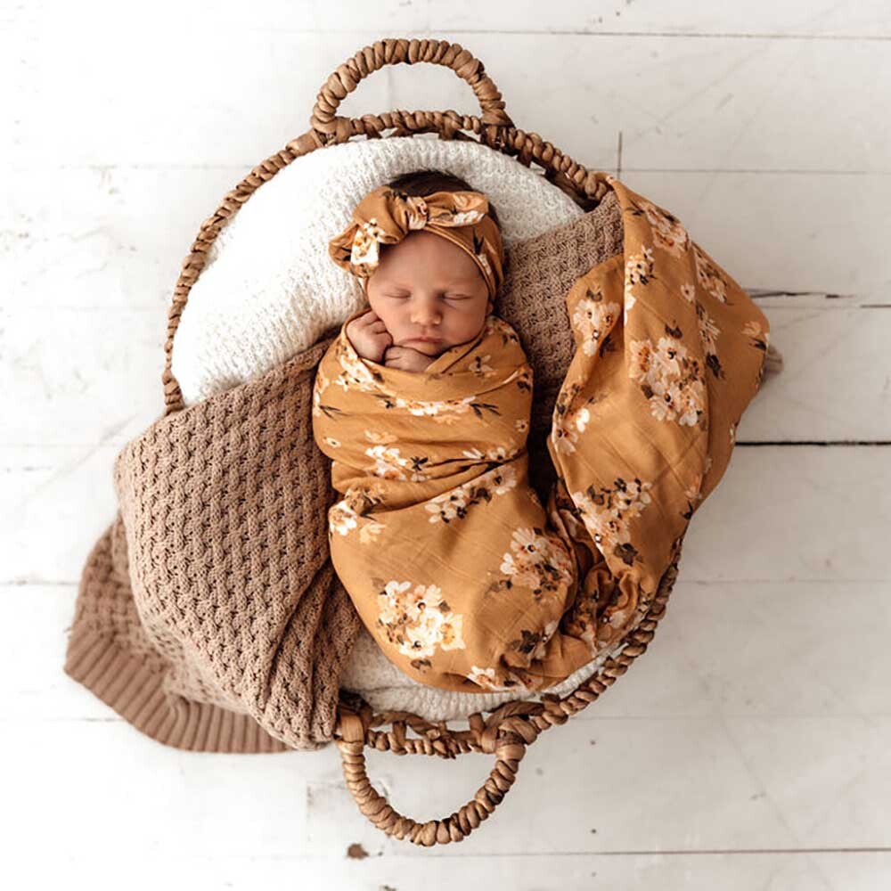 Golden Flower | Organic Muslin Wrap